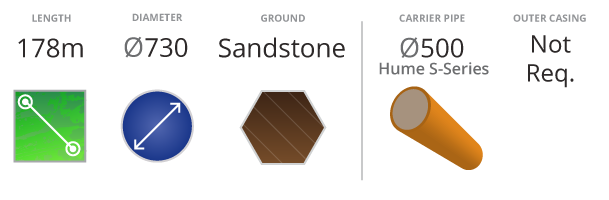 Marrangaroo Pezzimenti Microtunnelling 178m 730mm diameter Sandstone