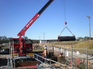 Riverstone Microtunnelling Craning Steel Pipes