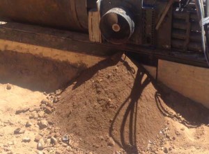 Microtunneling Willow Tree dry spoil from auger extraction