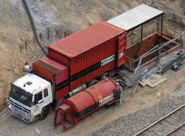 Marrangaroo Microtunneling Gantry Truck Water Bin next to Railway