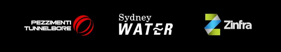 Pezzimenti Tunnelbore Logo Sydney Water Logo Zinfra Logo