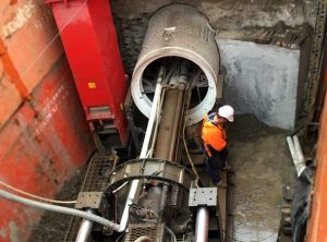 Kellyville Pezzimenti Tunnelbore Microtunnelling Launching the Microtunnelling Head