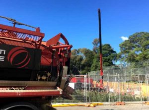 Sydney University Pezzimenti Tunnelbore Microtunnelling Vacuum and Hook Truck on Site