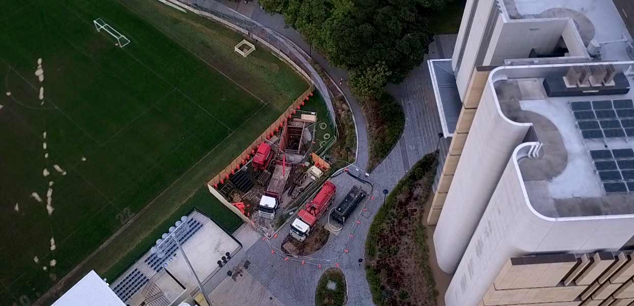 Sydney University Pezzimenti Tunnelbore Microtunnelling Site Setup Aerial View