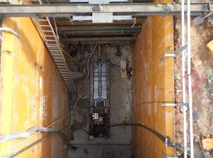 Leppington Pezzimenti Microtunnelling View down deep shaft