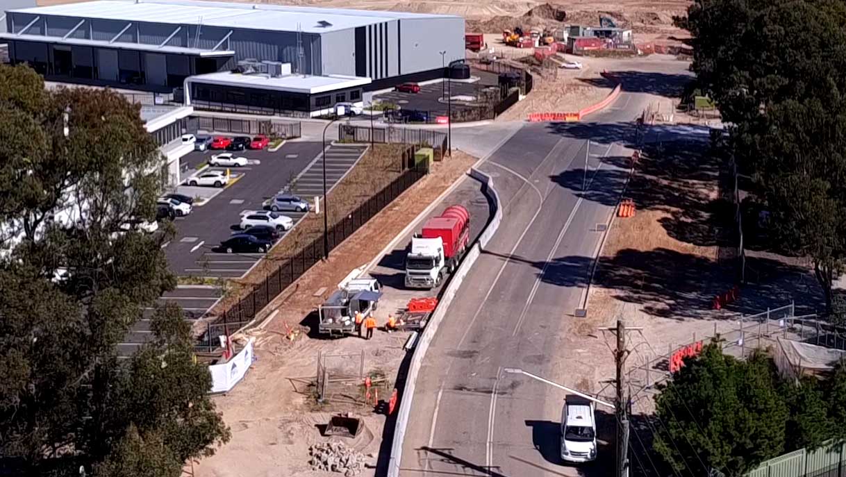 Microtunnelling Marsden Park Site Setup next to Road