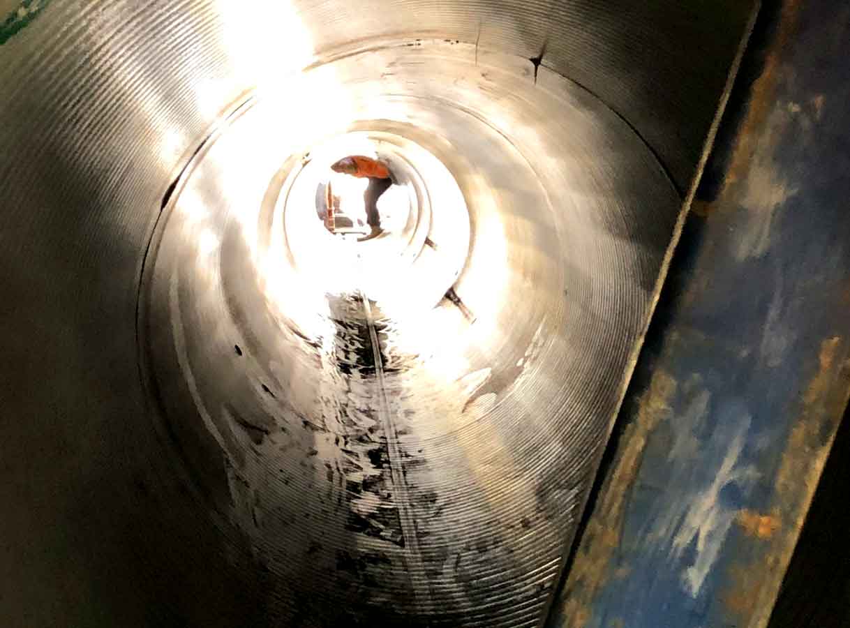 Microtunnelling Paddington Sliplined Carrier Pipe at Rest