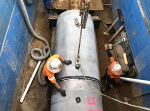 Penrith Open Faced Shield Microtunnelling Craning Jacking Pipes