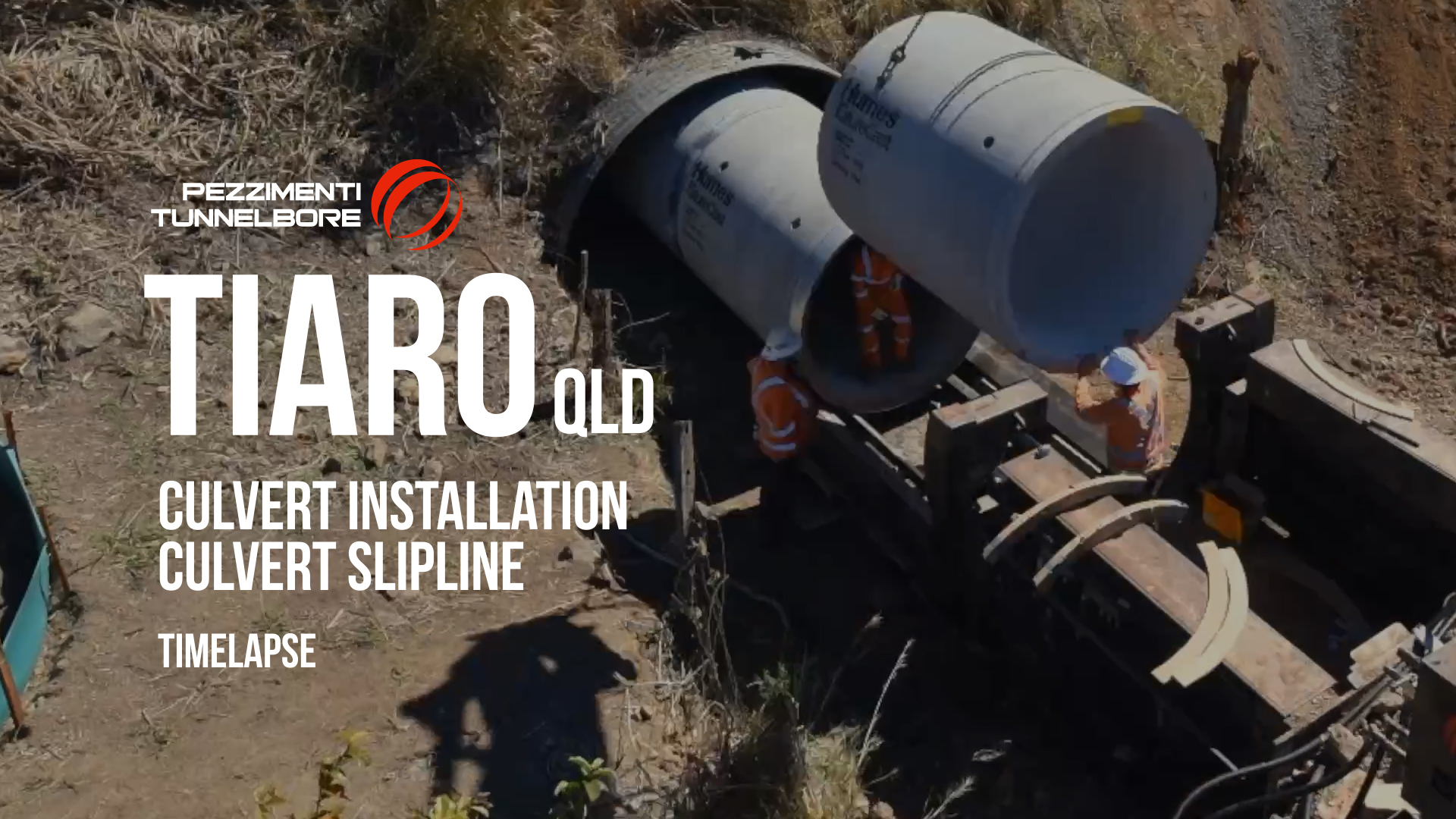 Pezzimenti Tiaro QLD Culvert Installation Culvert Slipline Timelapse